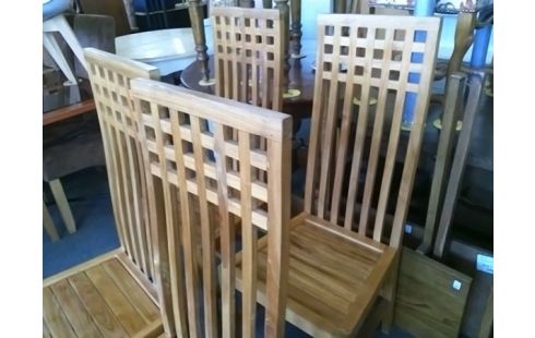 LOT DE 5 CHAISES BOIS