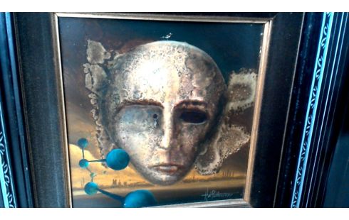 PEINTURE, , PANNEAU ABSTRAIT, , TETE DEDICACE