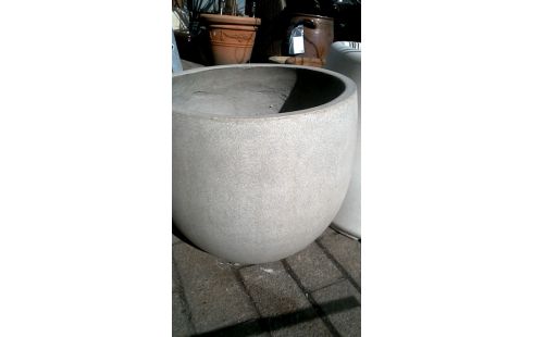 POT DE FLEURS GRIS ROND