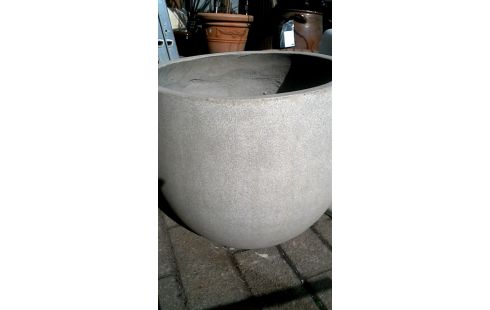 POT DE FLEURS GRIS ROND
