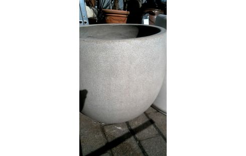 POT DE FLEURS GRIS ROND