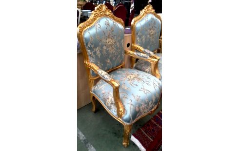 CHAISE BRANCHE STYLE LOUIS XV DORE L UNITE