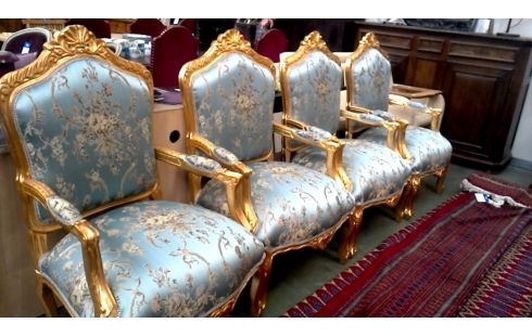 CHAISE BRANCHE STYLE LOUIS XV DORE L UNITE