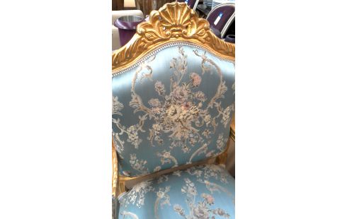 CHAISE BRANCHE STYLE LOUIS XV DORE L UNITE