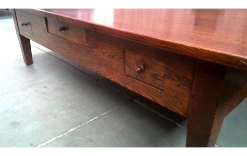 MESA DE SALÓN MACIZO ROBLE 6 CAJONES