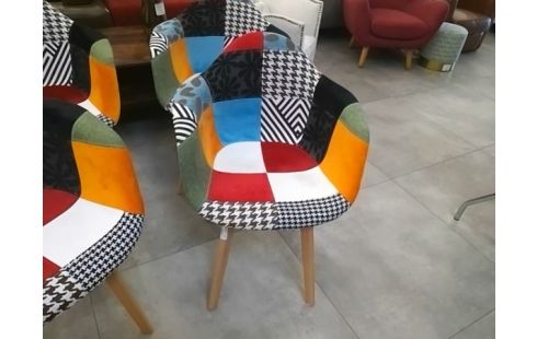 CHAISE TISSU PATCHWORK ST SCANDINAVE