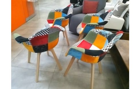CHAISE TISSU PATCHWORK ST SCANDINAVE