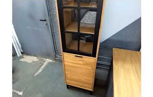VITRINE MODERNE BOIS/NOIRE