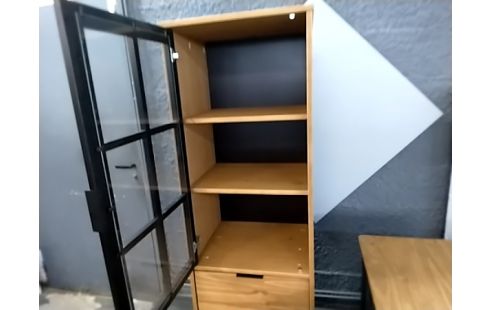 VITRINE MODERNE BOIS/NOIRE