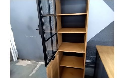 VITRINE MODERNE BOIS/NOIRE