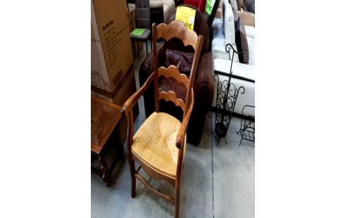 FAUTEUIL BOIS ET PAILLE