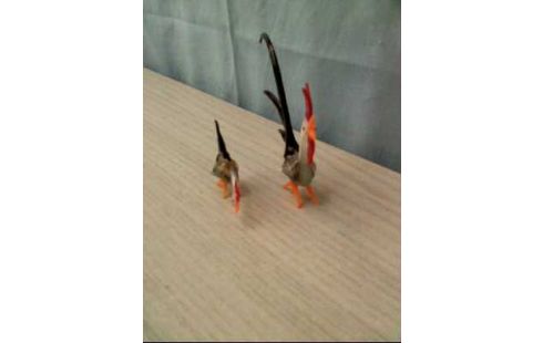 FIGUREN 2ER-SET HUHN MUNDGEBLASEN