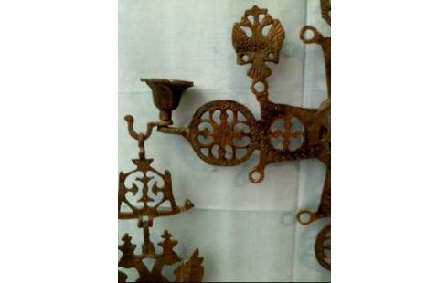 PORTAVELAS METAL ANTIGUO