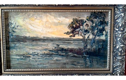 SCHILDERIJ MOERAS KADER VERGULD