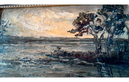 SCHILDERIJ MOERAS KADER VERGULD