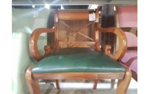 FAUTEUIL BRIDGE ASSISE CUIR ACCOUDOIR CROSS