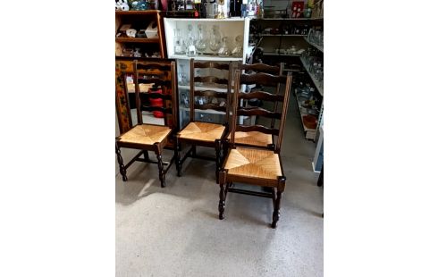 LOT DE 6 CHAISES PAILLÉES