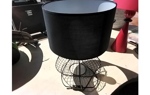 LAMPE DECO NOIR PIED MÉTAL