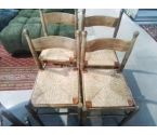 LOT DE 4 CHAISES PAILLÉES