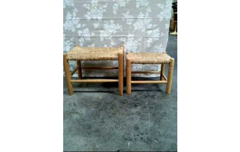 HOCKER HOLZ GEFLECHT 2-ER SET HELLBRAUN