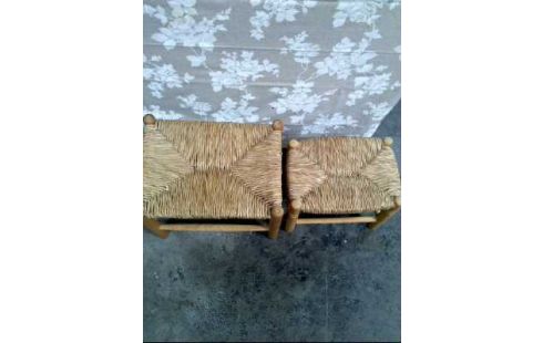 HOCKER HOLZ GEFLECHT 2-ER SET HELLBRAUN