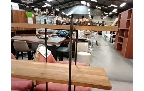 ETAGERE FER FORGÉ PLATEAUX CHENE MASSIF