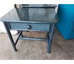 PAIRE DE CHEVETS ROTIN BLEU