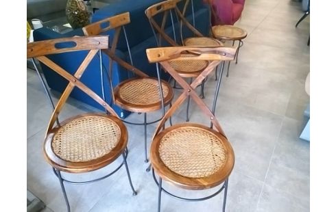CHAISE BOIS/METAL ASSISE CANNEE MAISON DU MONDE