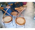 CHAISE BOIS/METAL ASSISE CANNEE MAISON DU MONDE