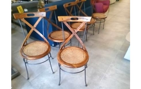 CHAISE BOIS/METAL ASSISE CANNEE MAISON DU MONDE