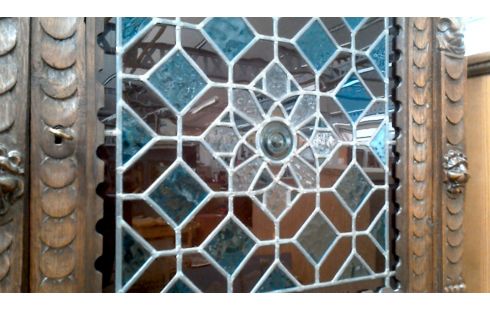 DRESSOIR CHENE GLACE PLOMB 2 PORTES 1 TIROIR