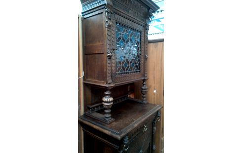 DRESSOIR CHENE GLACE PLOMB 2 PORTES 1 TIROIR