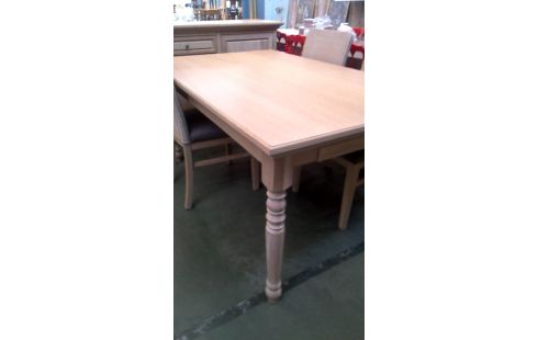TABLE DE SALLE A MANGER CERUSE CHENE 1 TIROIR