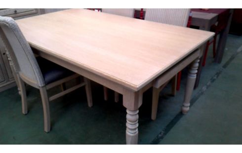 TABLE DE SALLE A MANGER CERUSE CHENE 1 TIROIR