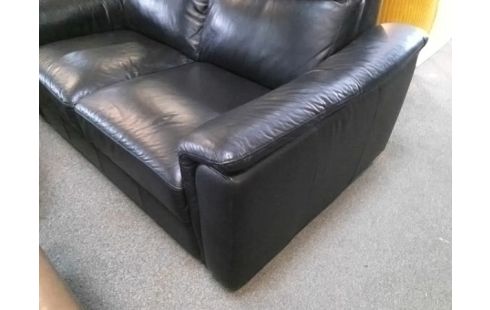 CANAPE CUIR NOIR 2P POLTRONESOFA