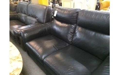 CANAPE CUIR NOIR 2P POLTRONESOFA