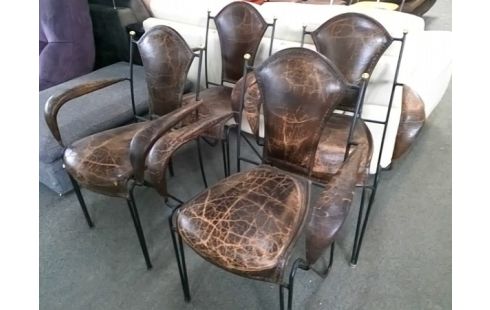 LOT DE 4 CHAISES STYLE JACQUES ADNET
