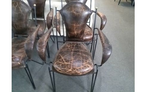 LOT DE 4 CHAISES STYLE JACQUES ADNET