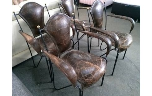 LOT DE 4 CHAISES STYLE JACQUES ADNET