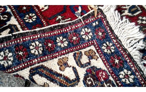TAPIS NOUE MAIN BEIGE ROUGE BRUN