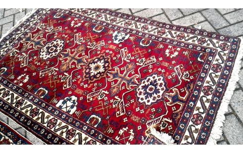 TAPIS NOUE MAIN BEIGE ROUGE BRUN