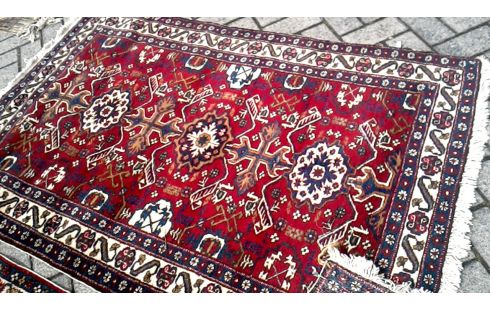 TAPIS NOUE MAIN BEIGE ROUGE BRUN
