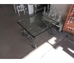 TABLE BASSE FER FORGÉ PLATEAU VERRE