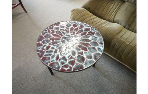 TABLE BASSE RONDE CARRLEE VINTAGE