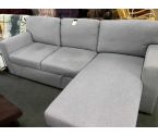 CANAPE D'ANGLE CONVERTIBLE TISSU GRIS AVEC COFFRE
