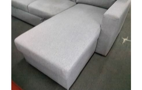 CANAPE D'ANGLE CONVERTIBLE TISSU GRIS AVEC COFFRE