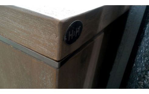 MEUBLE TELE MASSIF CHENE CERUSE 2 PORTES