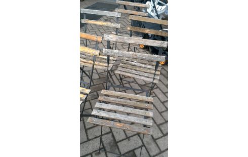 CHAISE DE JARDIN VINTAGE PLIANT FER, , BOIS L UNITE