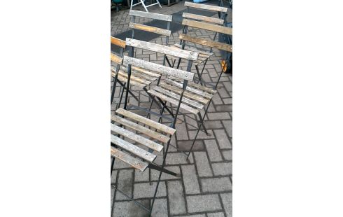 CHAISE DE JARDIN VINTAGE PLIANT FER, , BOIS L UNITE