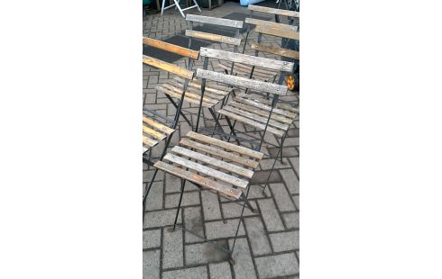 CHAISE DE JARDIN VINTAGE PLIANT FER, , BOIS L UNITE